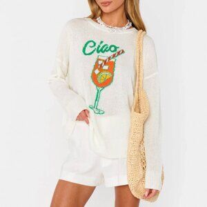 Woodsy Sweater ~ Ciao Cocktail Graphic Knit